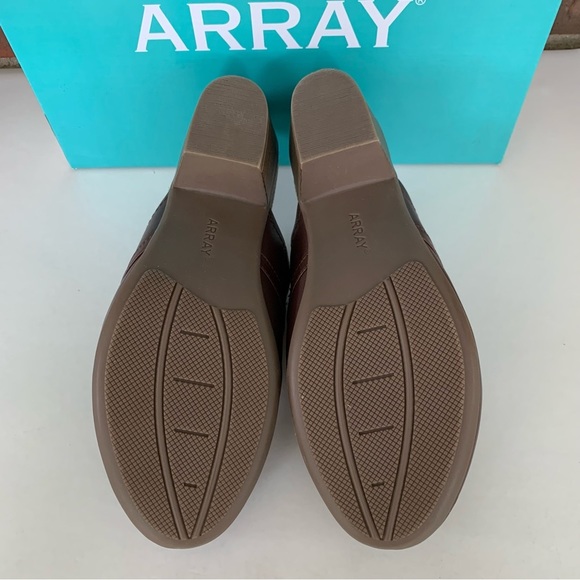 Array Womens Laurel Brown Leather slide block heel Mules Shoes US 8.5 N narrow - Picture 10 of 10